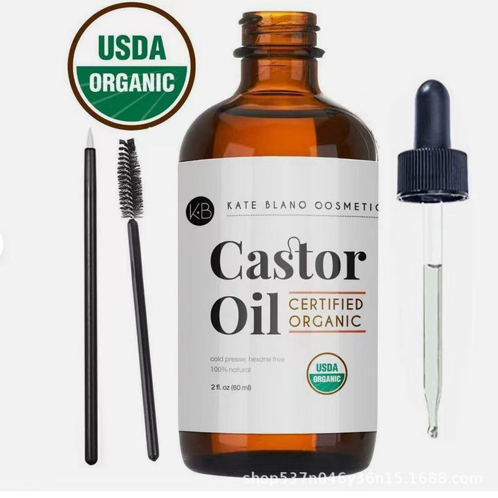 Cross-Border Castor Oil Castor Oil Eyelashes Eyebrows Hair Care Organic Oil No Acne 60ml