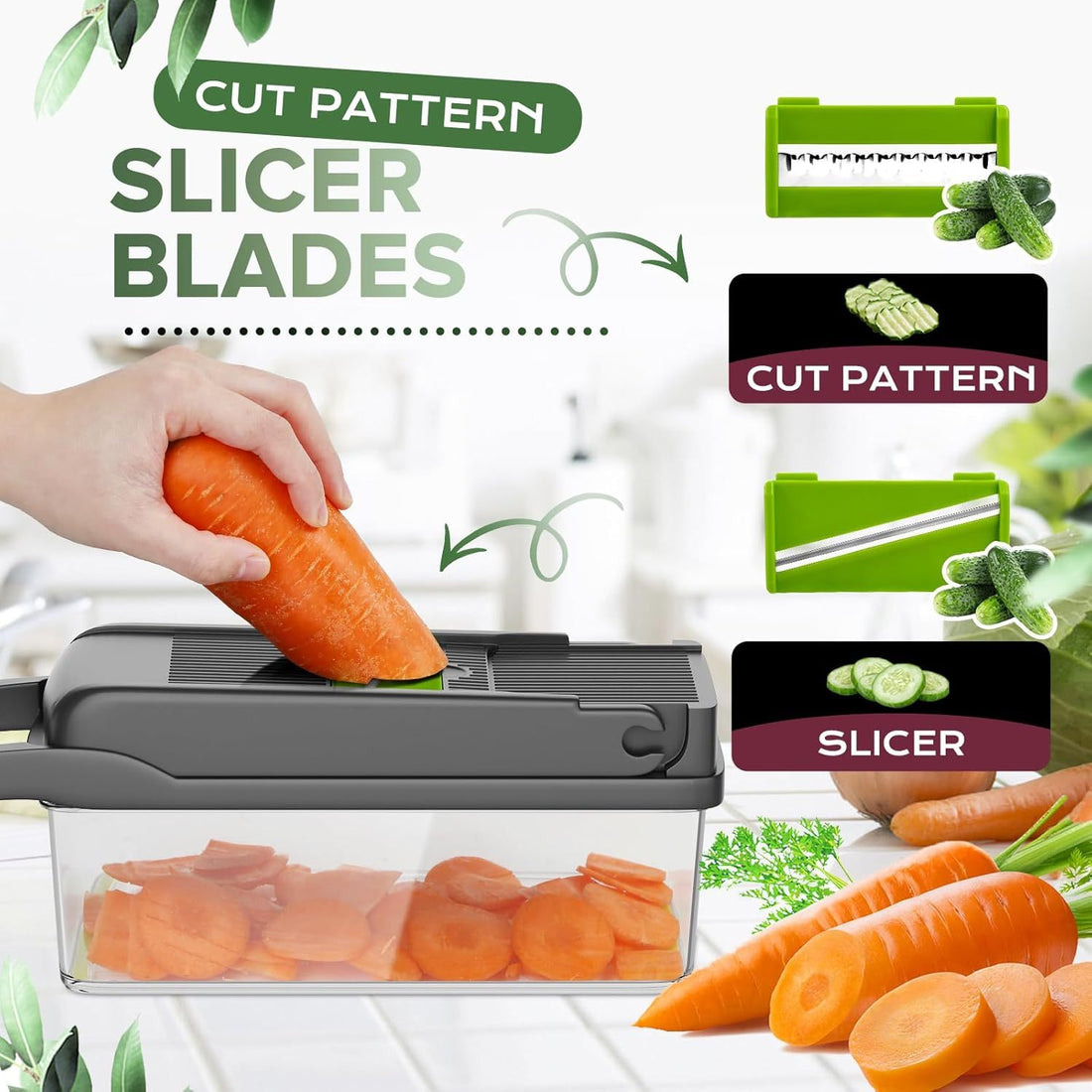 16in1 Vegetable Chopper, Fruit And Vegetable Slicer, Onion Cutter, Food Chopper With Container, Vegetable Cutter And Spiralizer Suitable For Onion Salads ,Essential Small Tools For Households